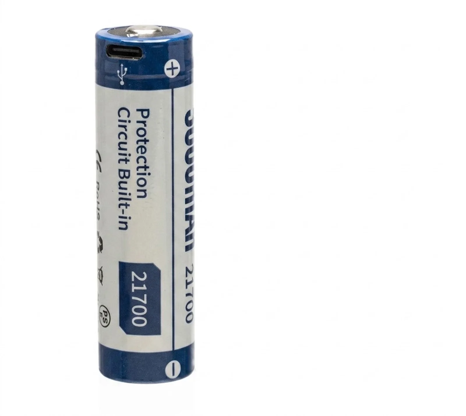 LITHIUM ACCUMULATOR 21700, WITH CHARGER BUILT IN