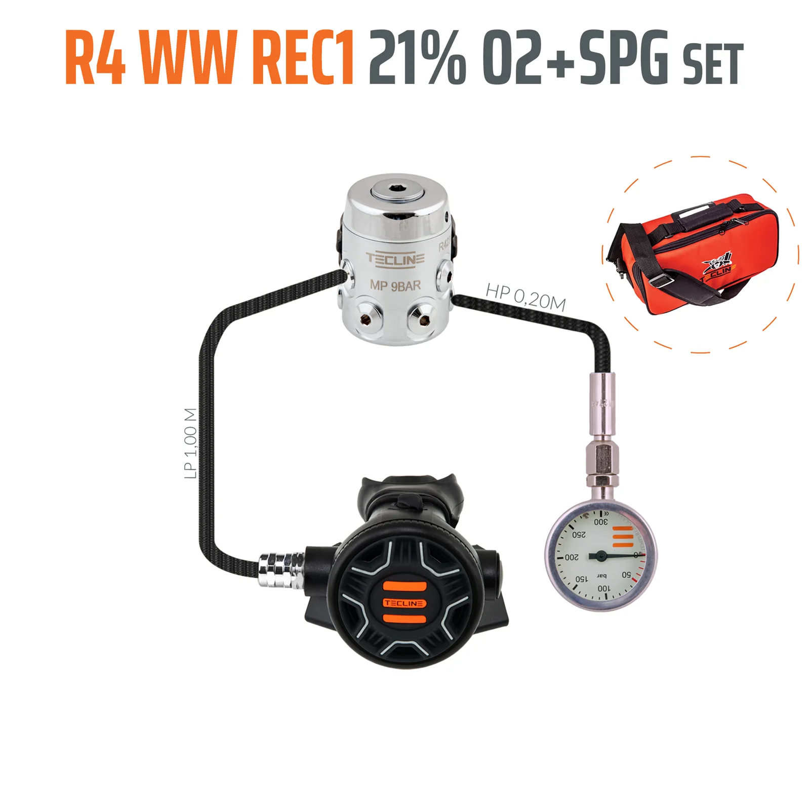 Regulator R4 WW REC1 21% O2 G5/8 with SPG, stage set - EN250A > 10°C