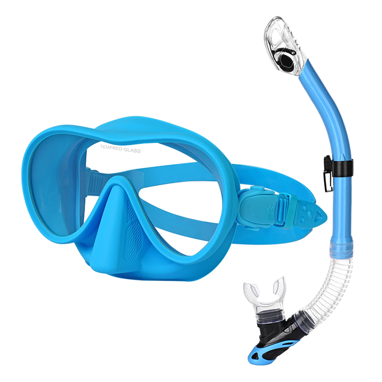 Tecline Frameless SV mask size S + snorkel, blue set - Tecline