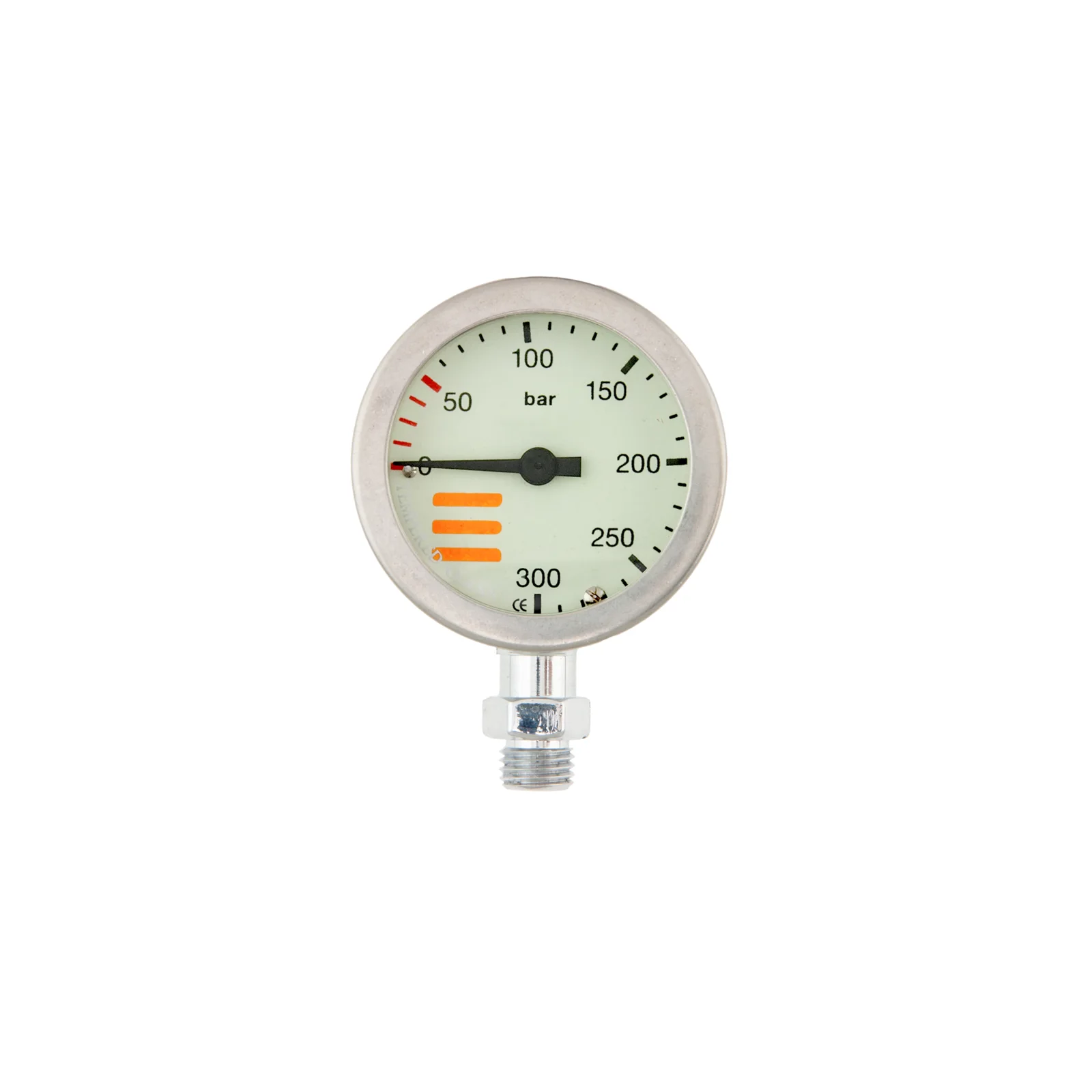SPG diam 52 mm, scale 300 bar, working pressure 230 bar, chrome - head only