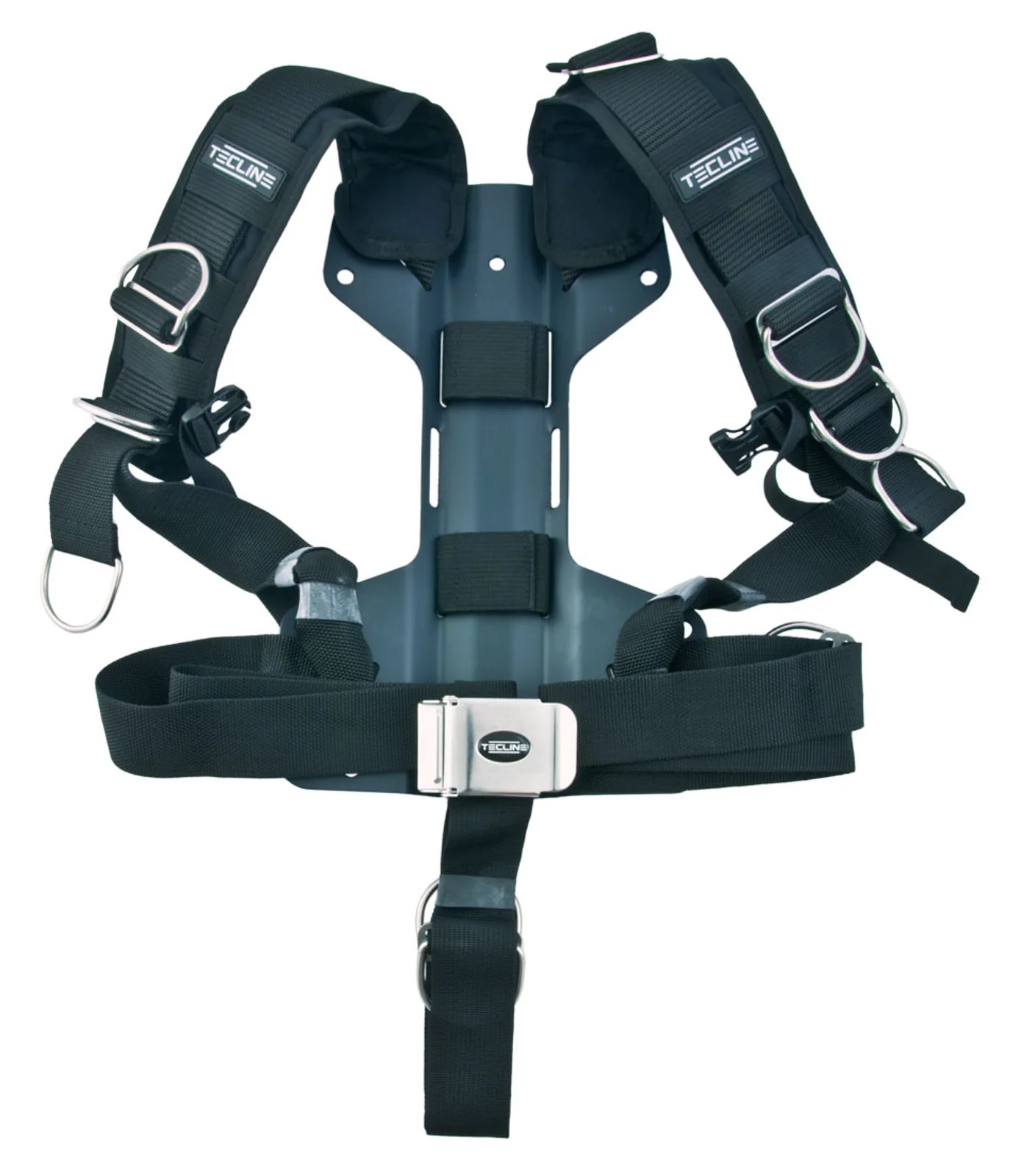 Harness Tecline Comfort standard webbing - incl. 3 mm aluminum backplate H - weight 1,54 kg