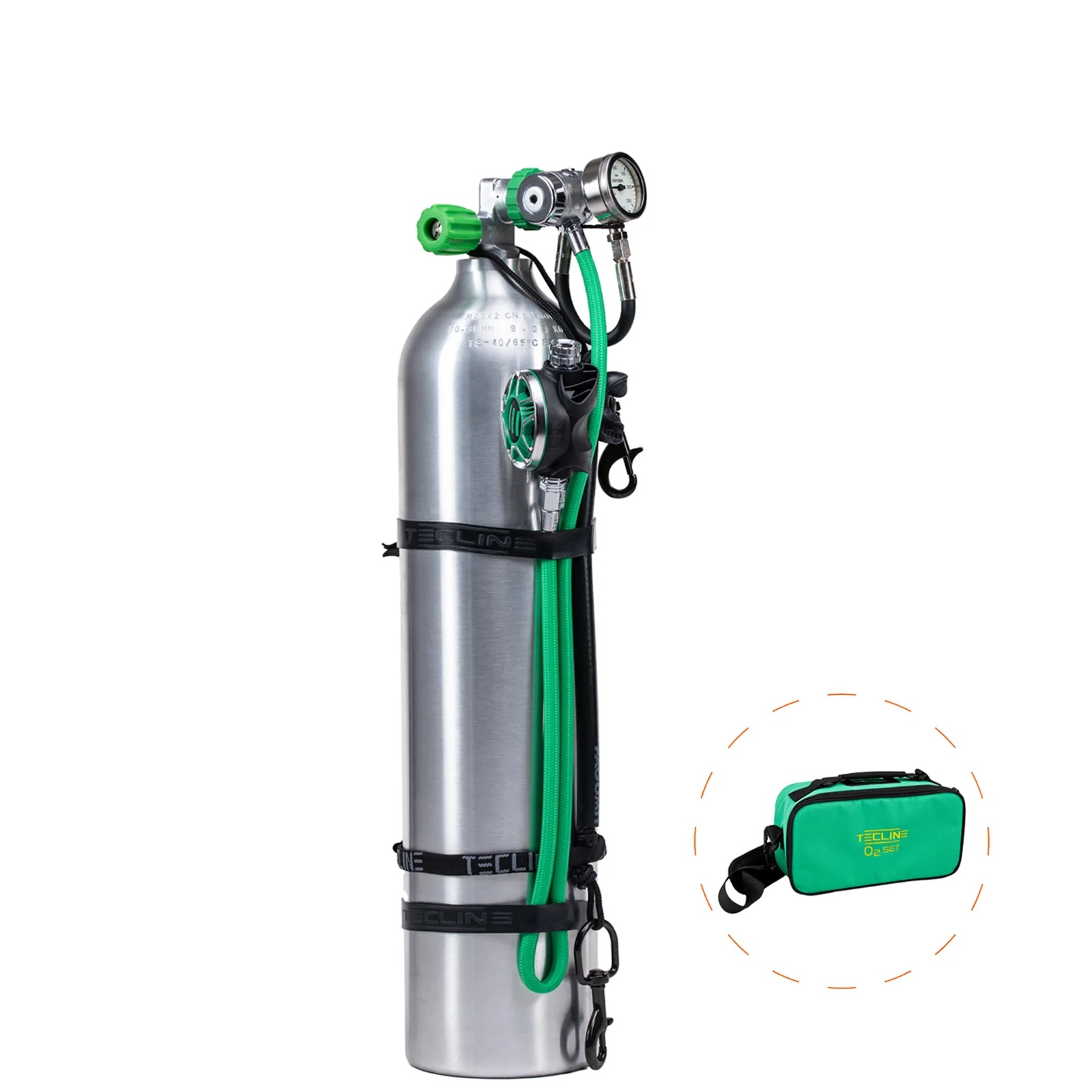 Stage - alu tank 7 L + rigging kit + reg. R4 WW TEC2 100% O2