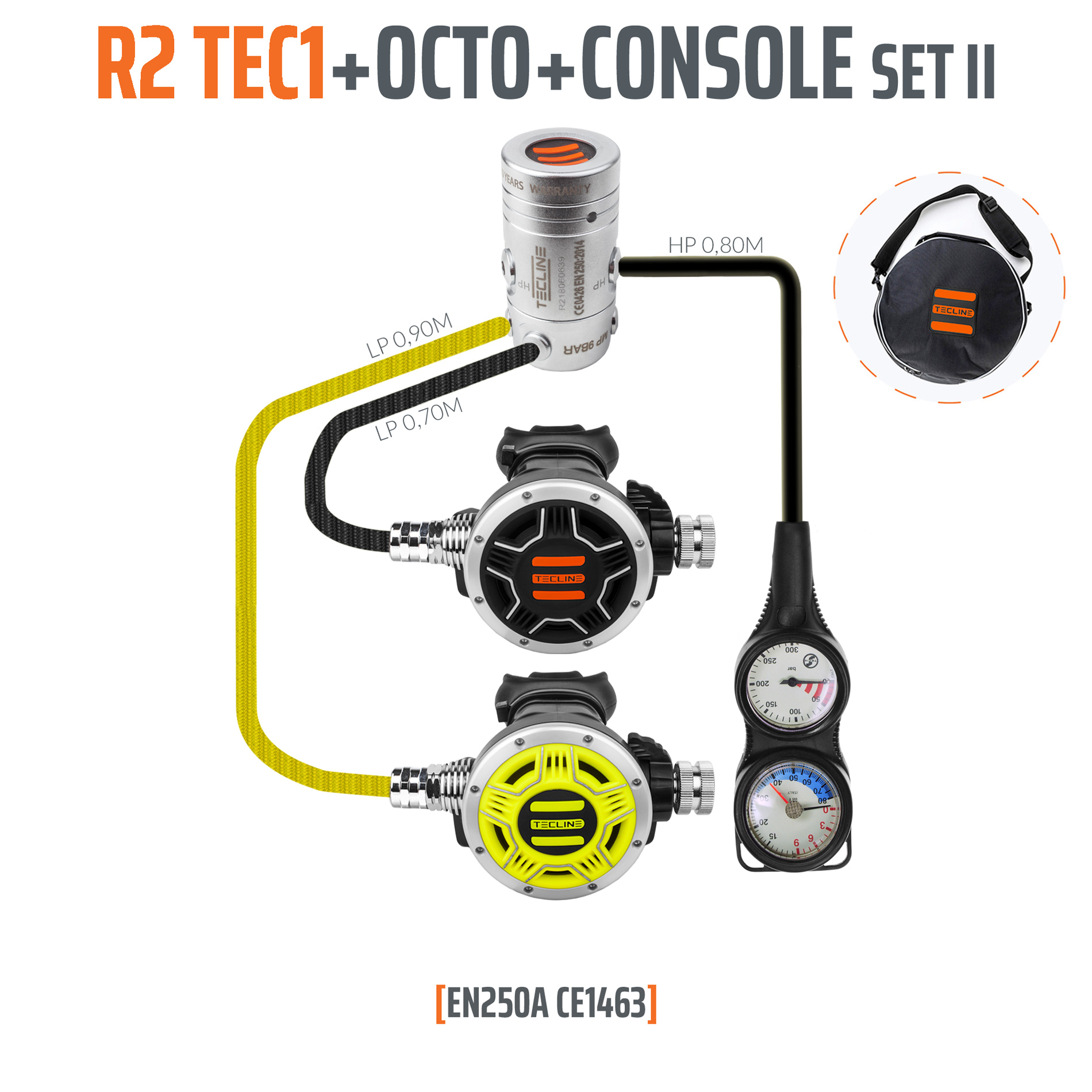 Regulator R2 TEC1 set II with octo and 2 elements console - EN250A