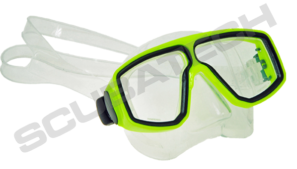 Mask Corsica, clear silicone, yellow frame