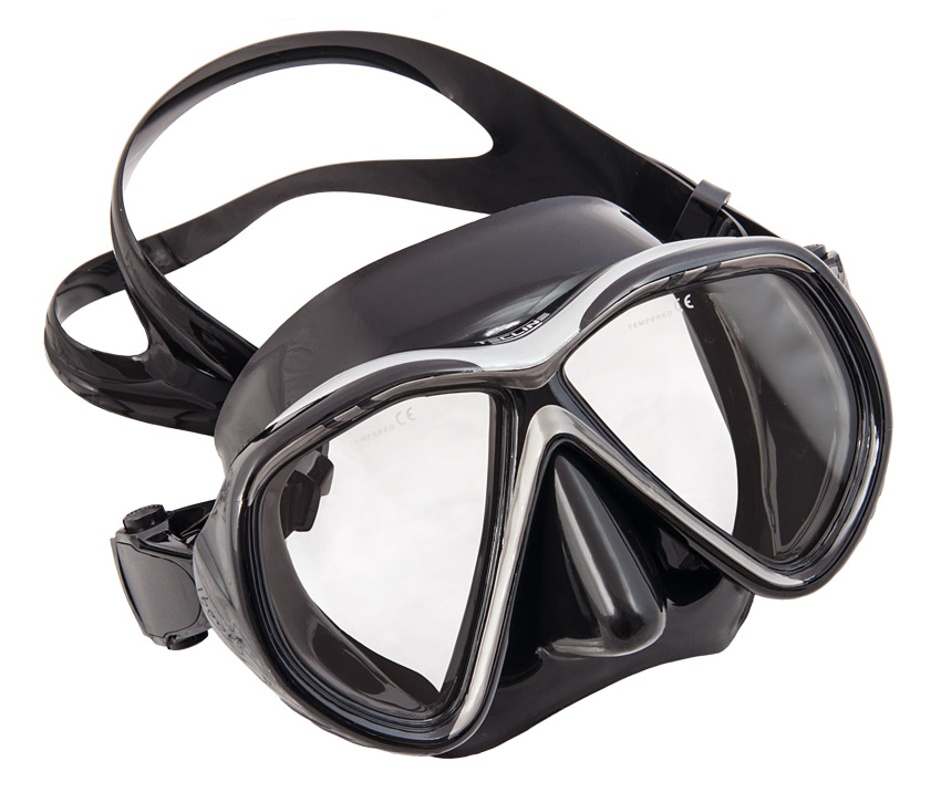 Mask Tiara II, black silicone, black-silver frame - Asia fit