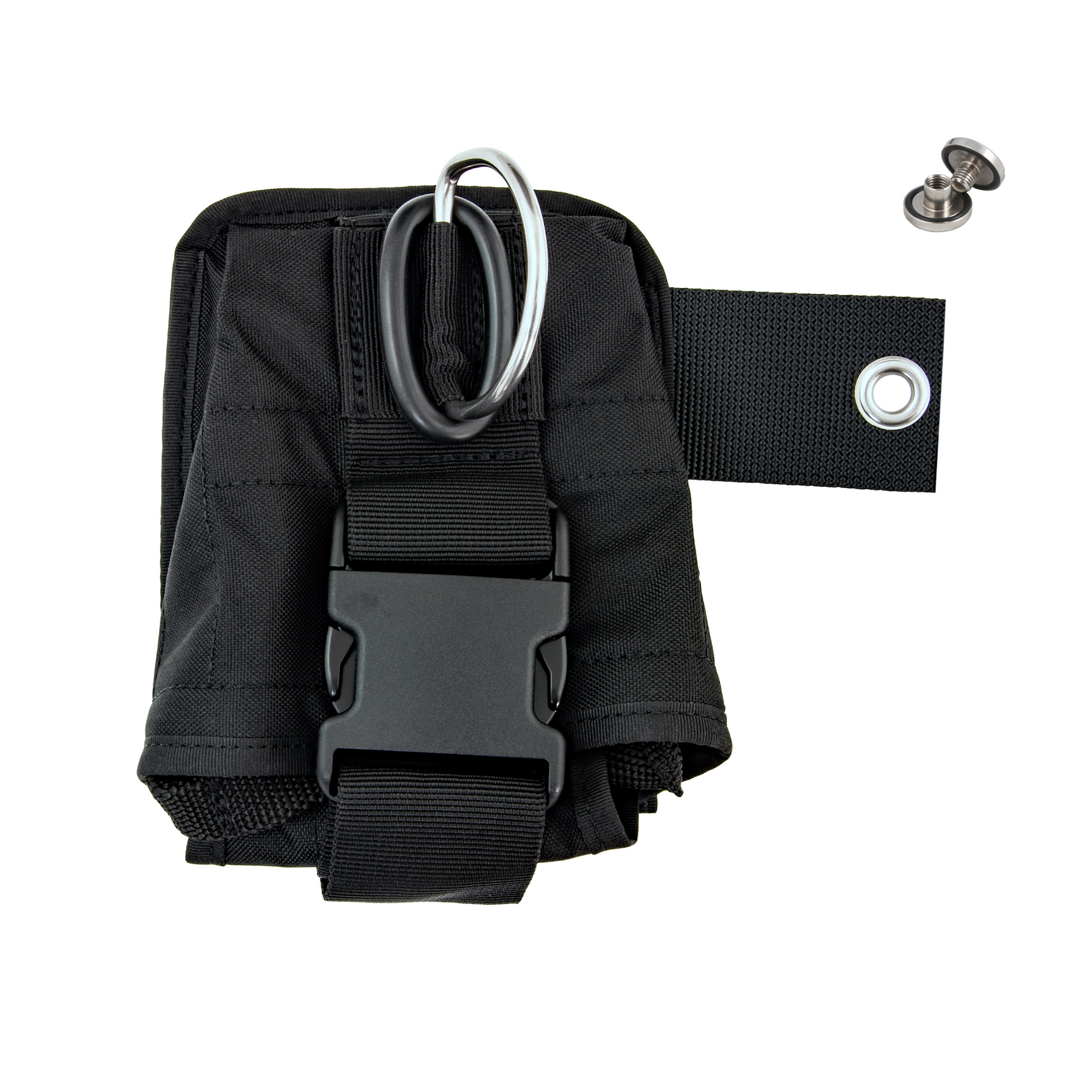 Double weight pocket soft, fixed to BP, left, black  - Tecline