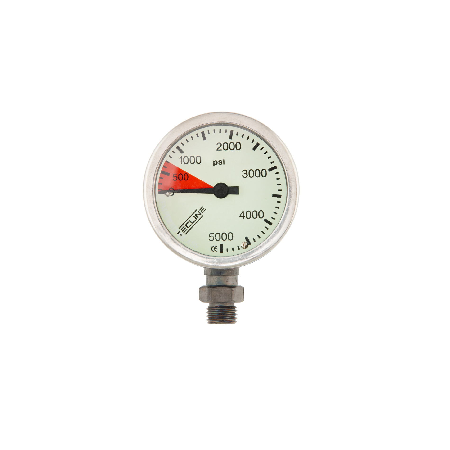 SPG diam 52 mm, scale 5000 PSI, working pressure 4300 psi, chrome - head only