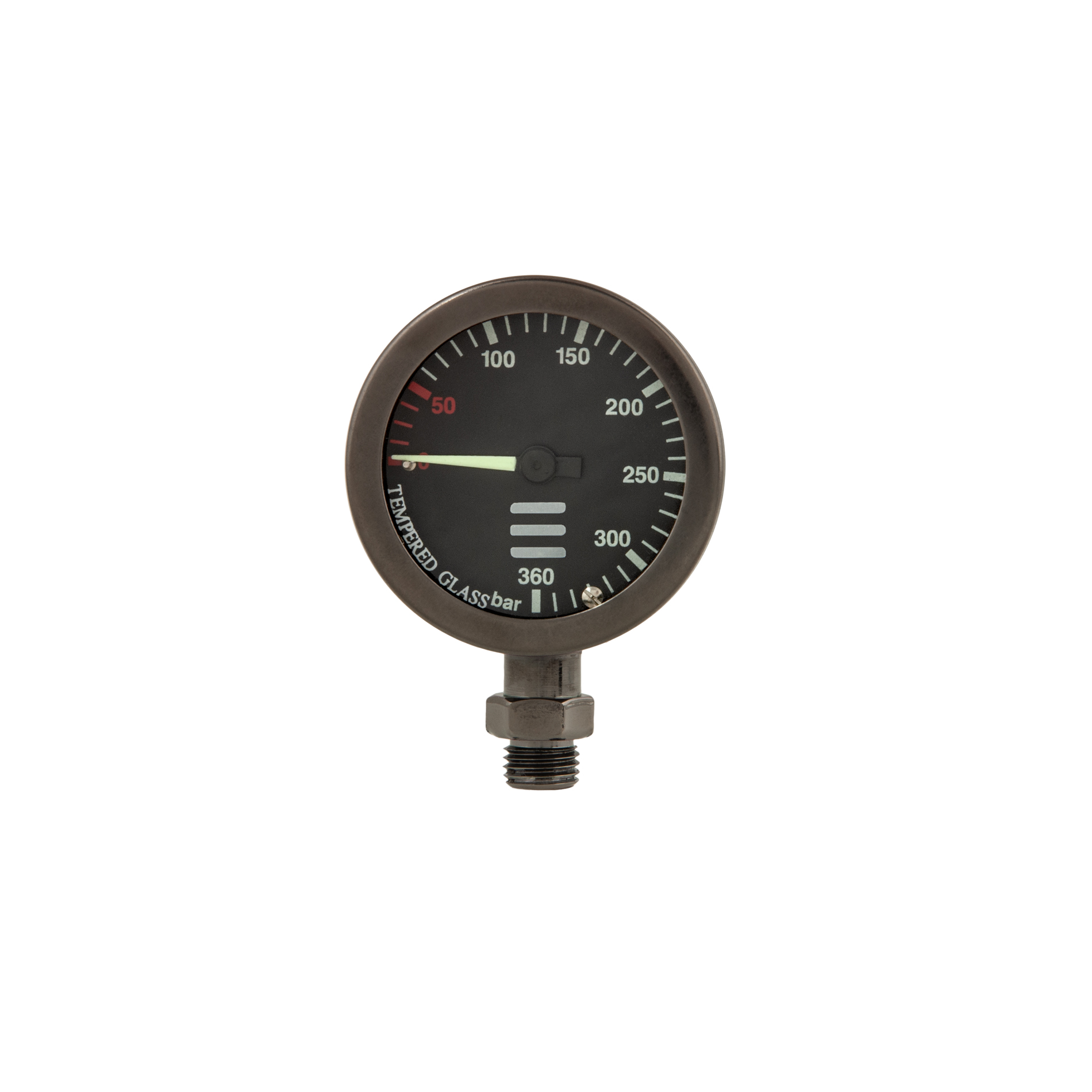 SPG diam 52 mm, scale 360 bar, working pressure 300 bar, black PVD coating - head only Military Line