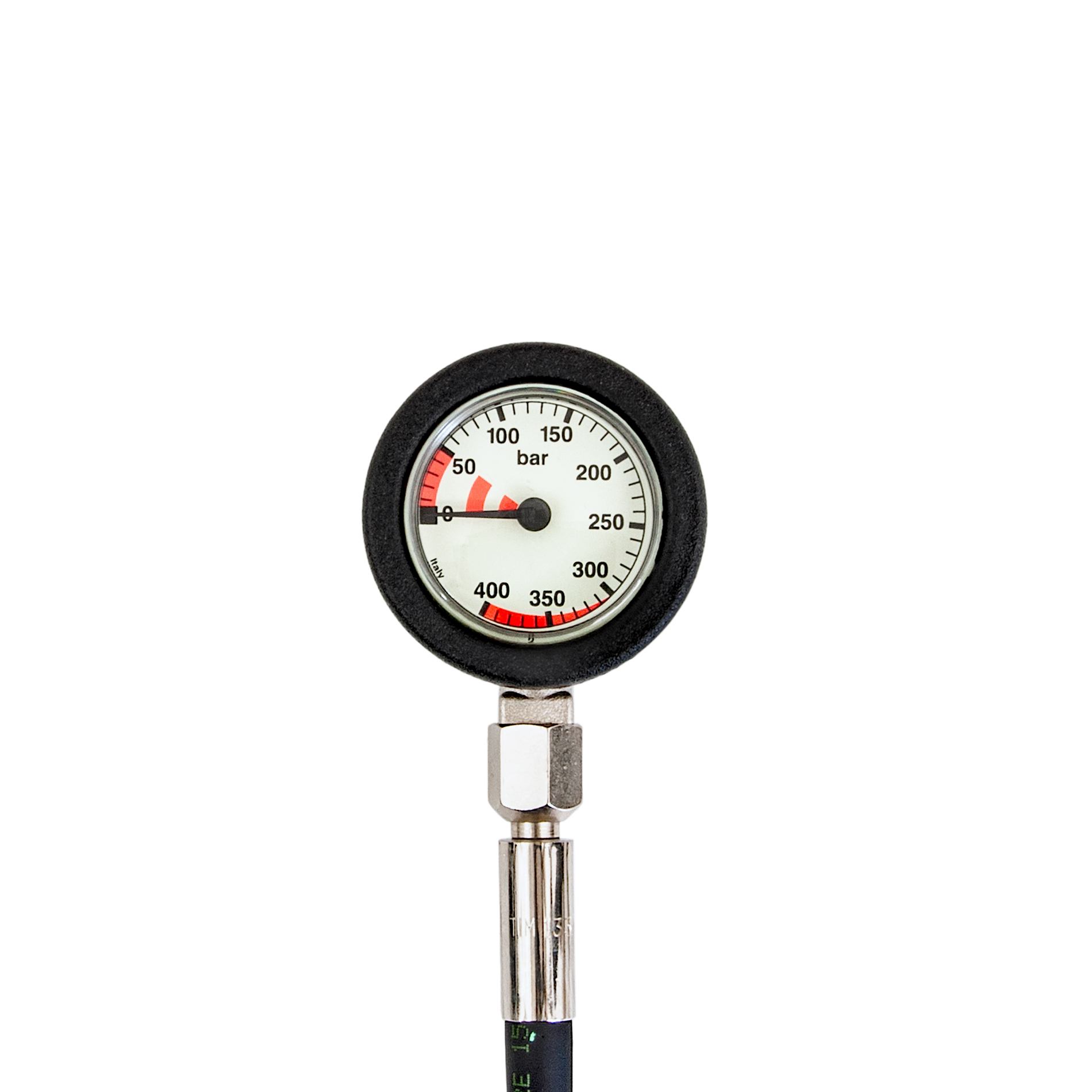 SPG TecLine Side Mount 52 mm, scale 400 bar, working pressure 300 bar, HP hose 20 cm