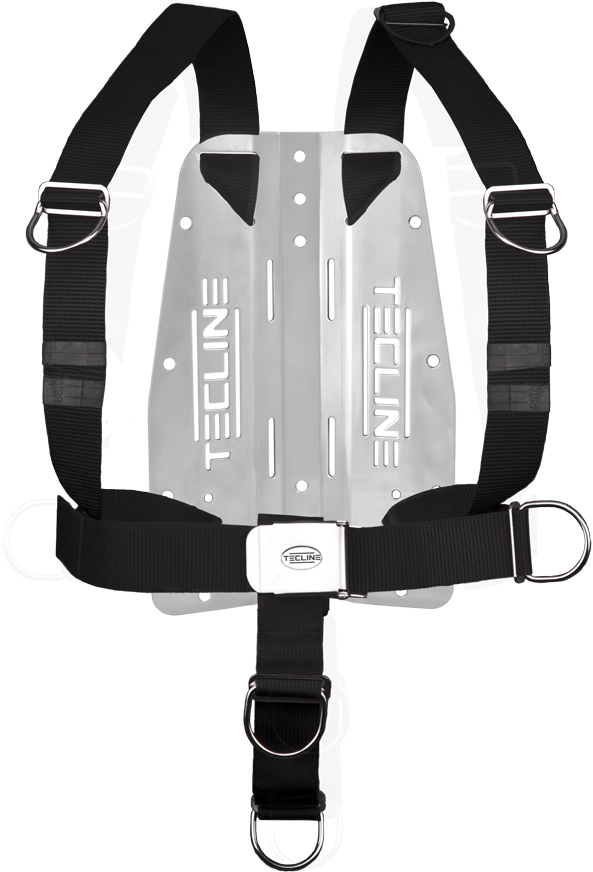 Harness TecLine DIR standard webbing - incl. 3 mm aluminum backplate (weight 1,35kg)