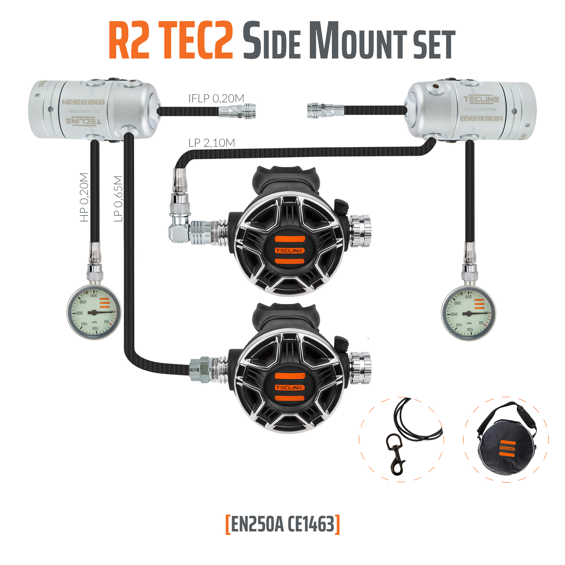 Regulator R2 TEC2 Side Mount set - EN250A