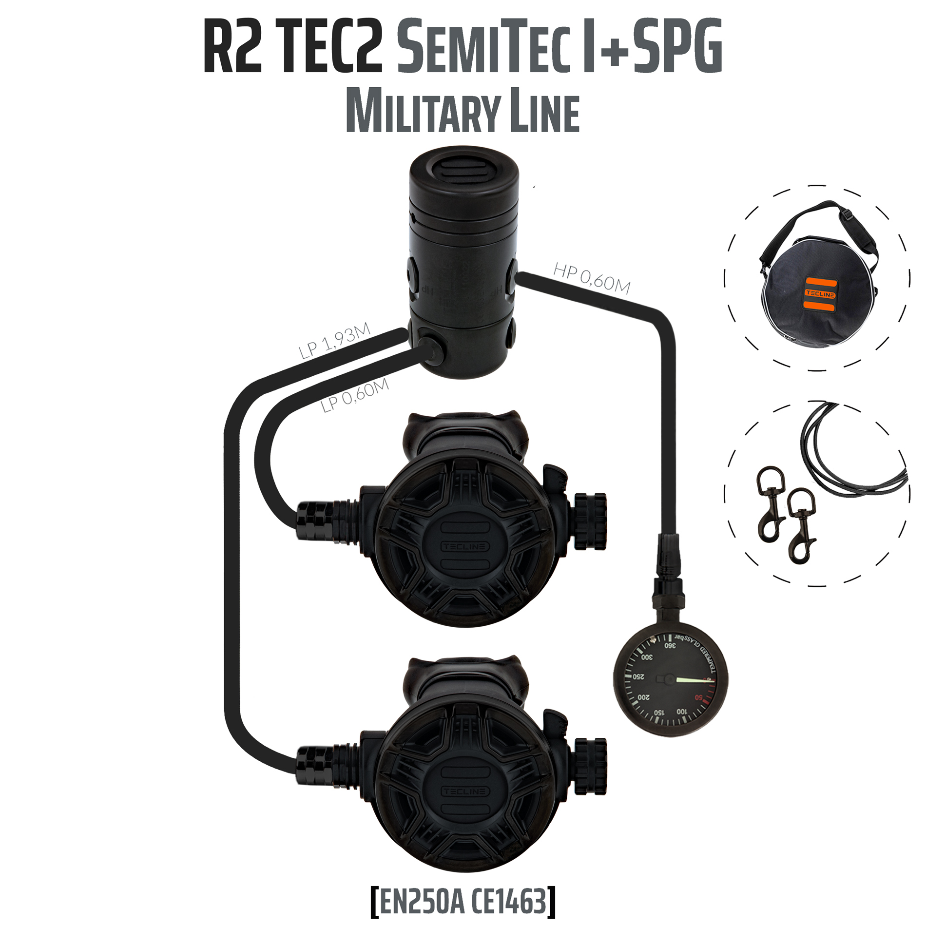 Regulator R2 TEC2 rev. SemiTec I set with SPG - EN250A - Military Line
