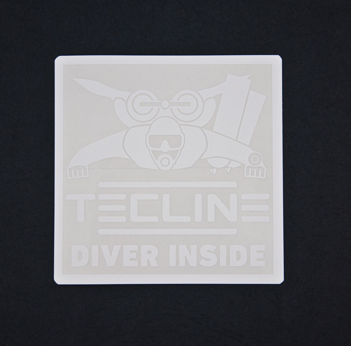 Sticker TECLINE DIVER INSIDE 10 x 10 cm - white