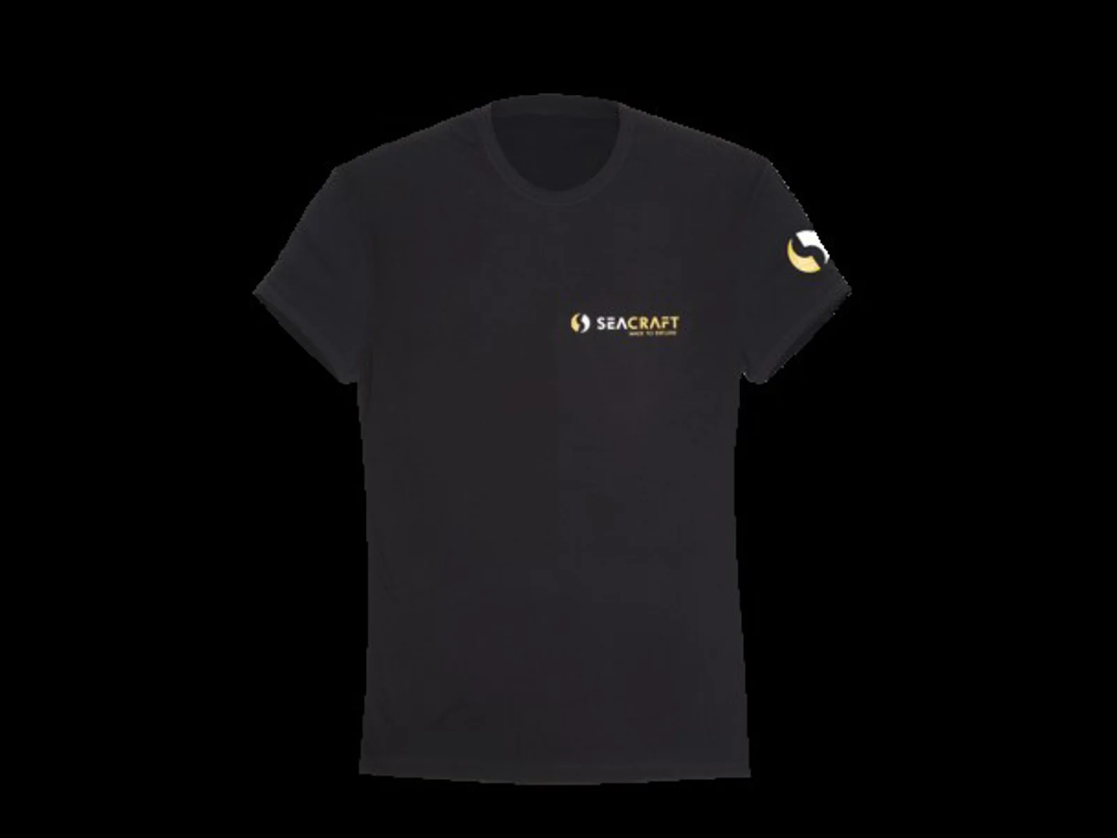 Seacraft Black cotton company t‐shirt (print on the back and logotype in front) ‐ male (M)