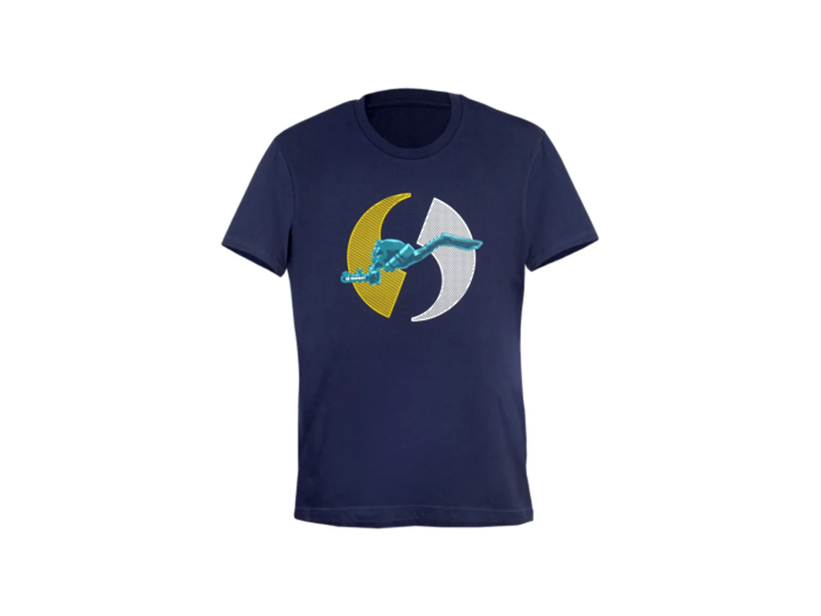 Seacraft Blue 6 cotton t‐shirt (navy blue, print in front) ‐ male (M)