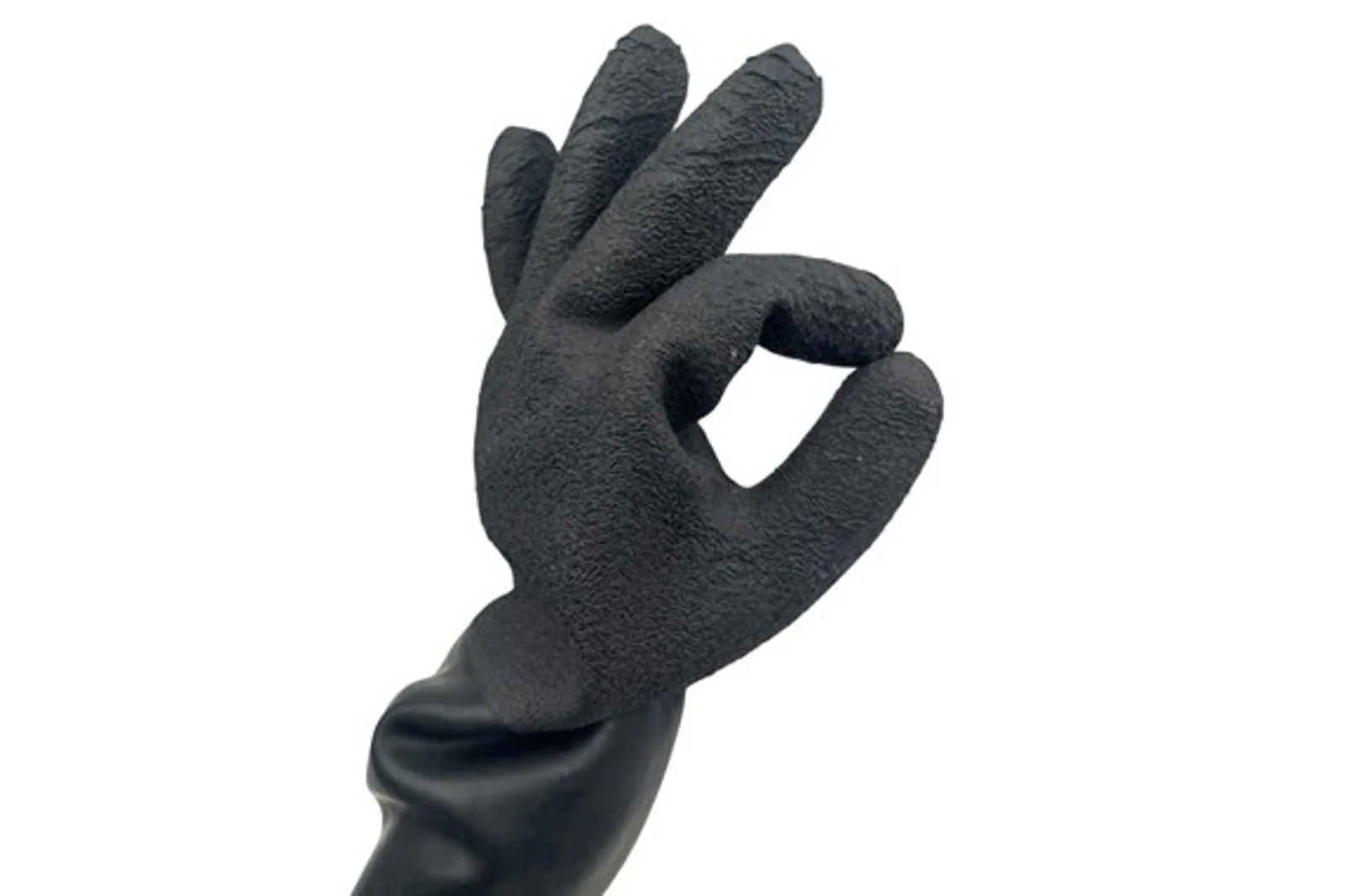Black Latex Glove, Self-sealed, No inner liner XX-Large